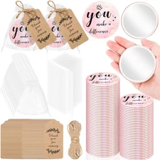 50 Sets Bulk Compact Mirrors Rose Gold Inspirational Gifts for Women Coworkers