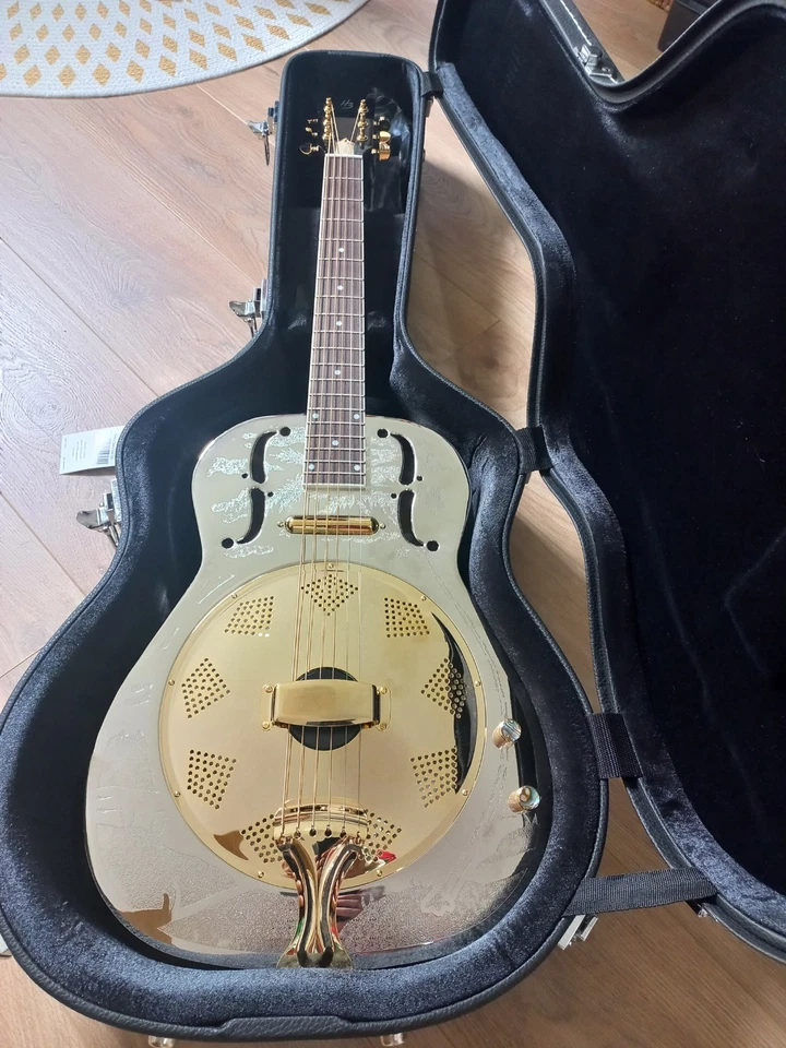 Top Harley Benton Gitarre, Resonator Custom Line Thoman mit Case - Bild 2 von 4