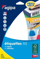 Agipa Universal-Etiketten, 20 X 67 Mm, Weiß