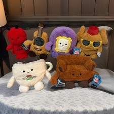 Bum Bumz Friends Plush Set Of 6 Lobster, Guitar, Peephole, Turkey, Cup, Couch