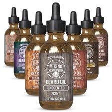 Viking Revolution Unscented Beard Oil for Men - 1 Fl Oz Pack of 1 , BLACK
