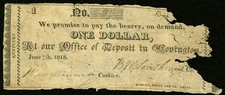 KY $1 COVENINGTON Kentucky B. W. Leath & Co. June 7th, 1818 Merchant scrip