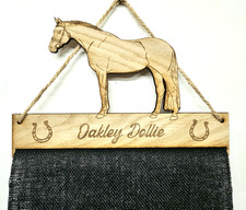 Warmblood Horse Pony Rosette Hanger 6mm Oak Veneer Holder