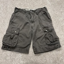 Y2K Levis Baggy Cavalry Cargo Shorts Mens 32 Gray Cotton Canvas Summer Casual