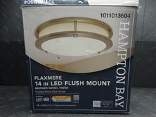 Hampton Bay 14 in. Brushed Nickel Dimmable 20-Watt LED Flush Mount Ceiling Light