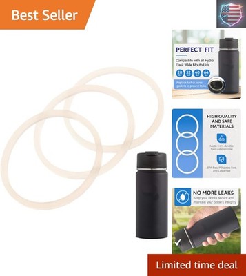 Wide Mouth Water Bottle Lid Gaskets - Leak-Proof Silicone Gasket - BPA-Free R...