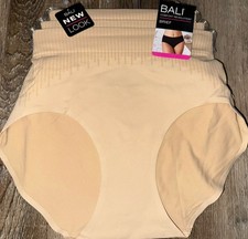 Bali  3-Pair Womens Seamless Brief Underwear Panties Nylon Blend Beige  L