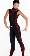 WEISSMAN STAMPEDE Dance Costume Unitard Style 12683 Fully Stoned Large Chil