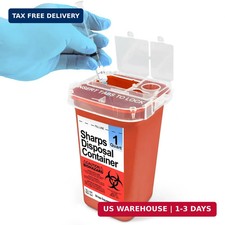 Sharps Containers for Home Use - 1 Quart 1-Pack Biohazard Syringe and Needle D