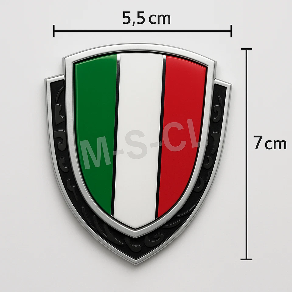 3D Italien Wappen Metall KFZ Aufkleber Sticker Auto  Logo Emblem - Bild 3 von 4