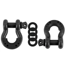 Borne Off-Road 3/4" Steel D-Ring Shackle Set  2 Pieces  Black