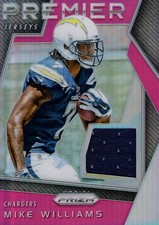 2017 Panini Prizm Prizm Premier Jerseys Pink #32 Mike Williams Auto - FB