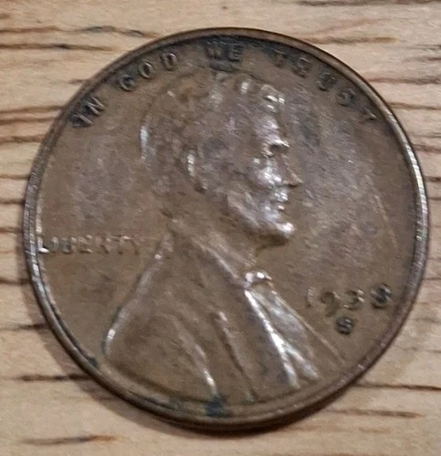 1938-S 1C RD Lincoln Cent VF