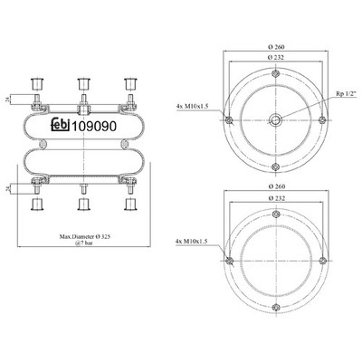 Federbalg, Luftfederung FEBI BILSTEIN 109090 für GIGANT
