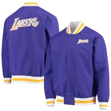  OJBF1201-LALYYPPPDKPR MENS MITCHELL  NESS 75TH ANNI WARM UP JACKET LAKERS