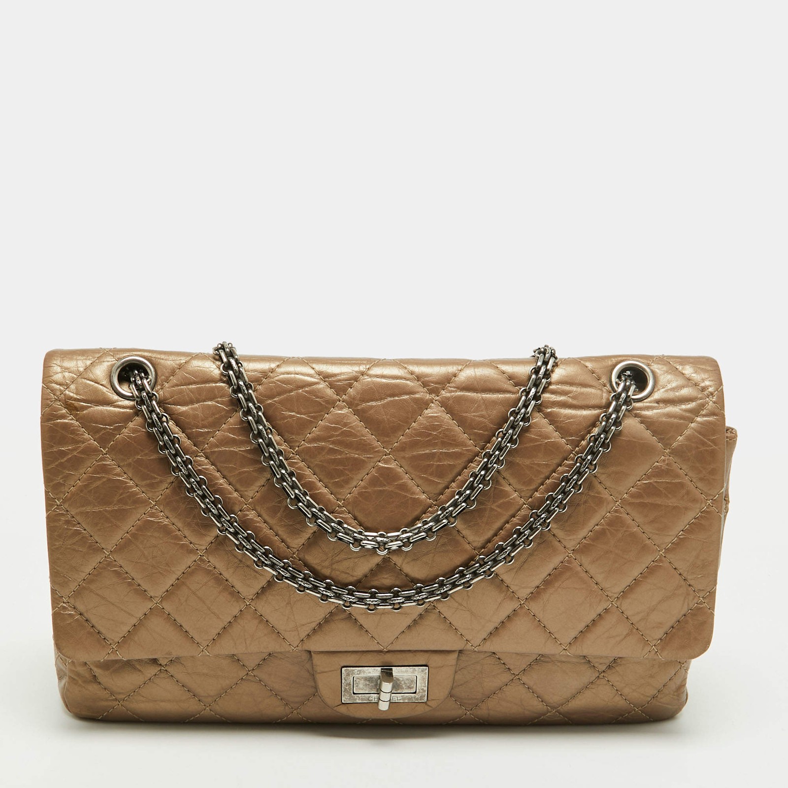 Chanel Reissue 2.55 227 Flap Metallic Quilted Leather Bag