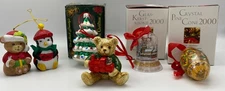 Assorted Vintage Christmas Ornaments – Lot of 6 – Teddy Bears, Penguin...