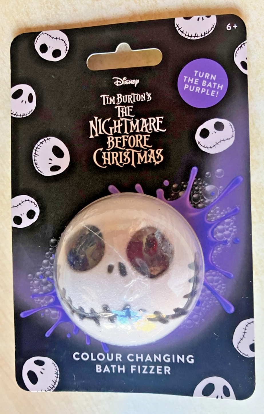 BNIP New Disney The Nightmare Before Christmas Colour Changing Bath Fizzer 150g