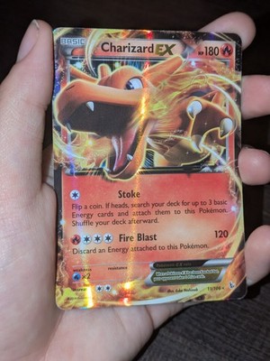 Pokémon TCG XY shiney Flashfire Charizard EX Dragon 2014 Card With Plastic Case
