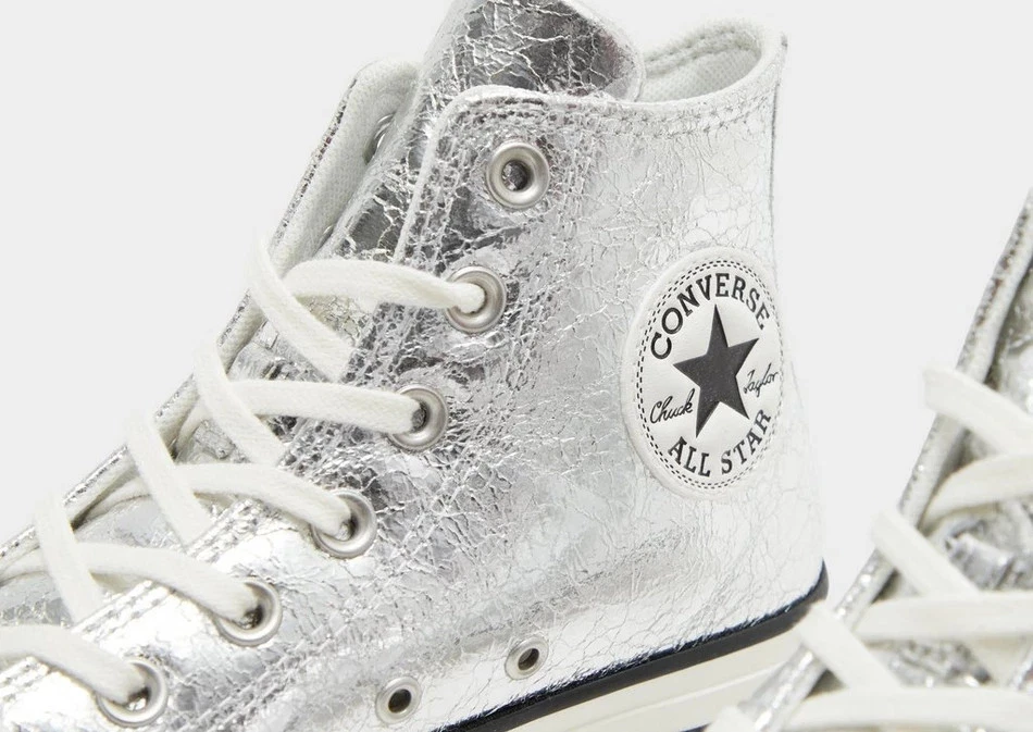 Scarpe Alte Converse Chuck Taylor All Star In Argento Metallico - Immagine 4 di 4