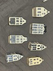 KLM Delft Blue Style Ceramic Miniature Canal Village Houses Set of 7 empty — photo 4