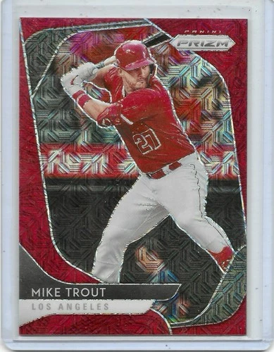 2020 PANINI PRIZM BASEBALL RED MOJO PRIZM /149 MIKE TROUT ANGELS COLOR MATCH