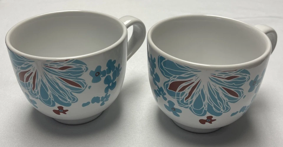 Juego de 2 tazas de café IKEA Bullra #15199 16 oz turquesa y óxido hechas en Tailandia Foto 2 de 4