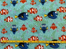 DISNEY PIXAR FINDING DORY NEMO ALL SMILES CARTOON MOVIE 100 Cotton FABRIC