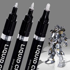 3PK Liquid Chrome Markers - Permanent Mirror Chrome Pens, Chrome Paint Pens