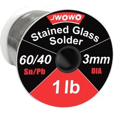 60/40 Solder for Stained Glass, 1/8" 3mm Dia, 1 lb Spool