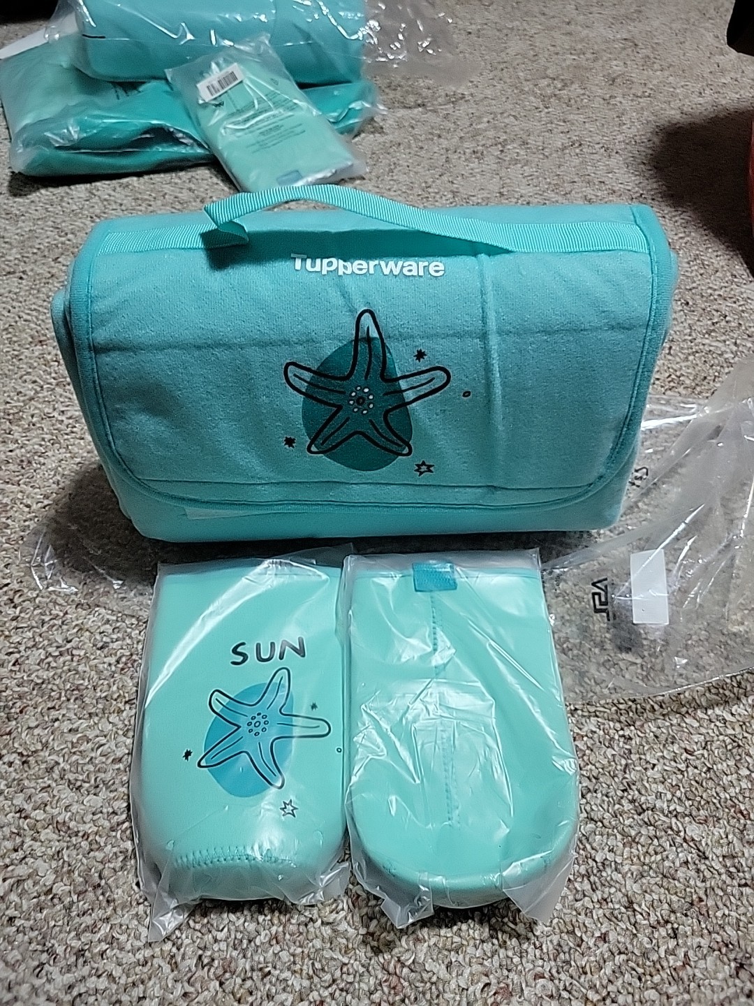 Tupperware SEAShore Picnic Blanket w/Handle 2Koozies NEW