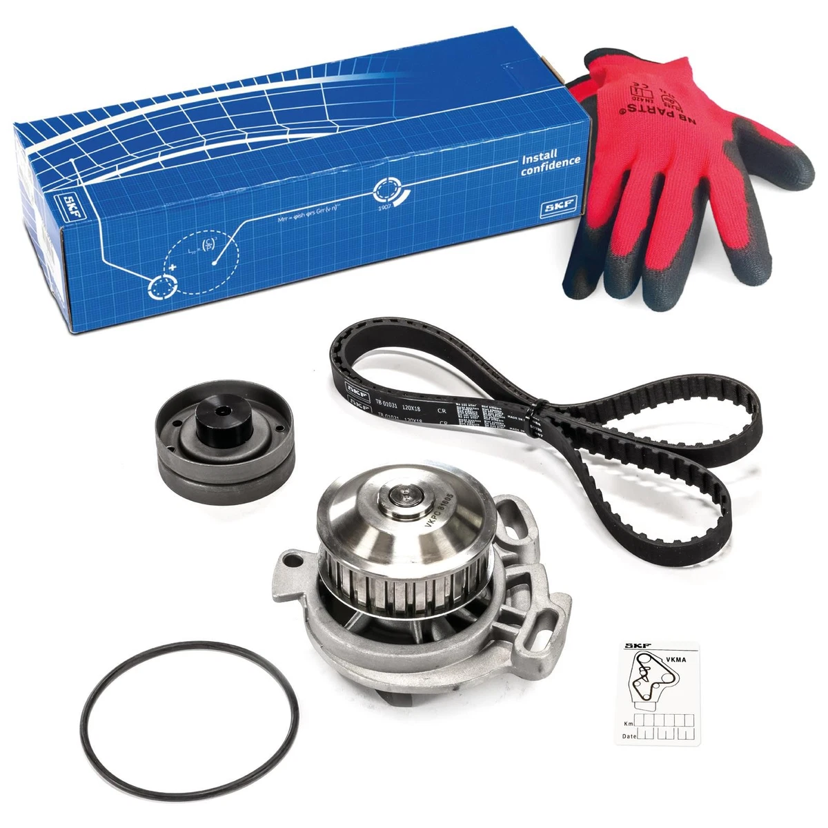 SKF VKMC 01031 Kit Distribuzione Completo Con Pompa Acqua Aquamax – Cinghia, Tenditore E Puleggia