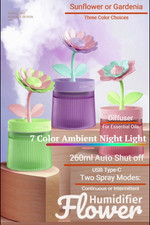 260ml USB Flower Humidifier Aroma Diffuser w/LED Night Light