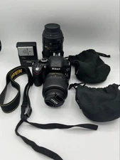 Nikon D5100 DSLR Camera 18-55mm VR + 55-300mm VR Telephoto Lens Kit Used