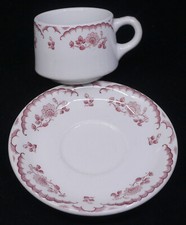 VINTAGE SHENANGO CHINA CHARDON ROSE RESTAURANT WARE CUP SAUCER SET, MULTIPLES