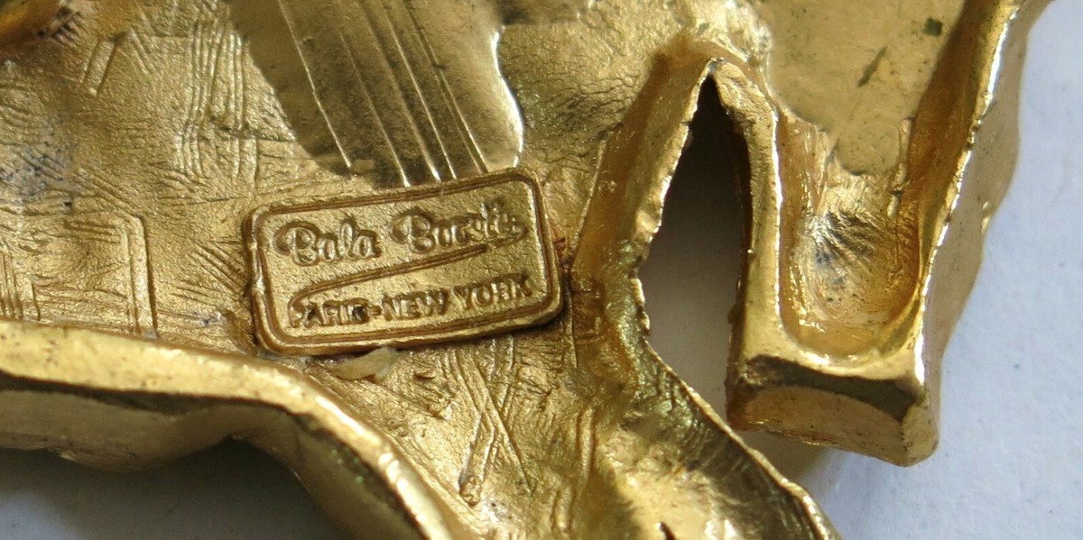 Broche Vintage Bala Booste – Cheval Zèbre Doré/or, Alliage Métal, Occasion Bon état