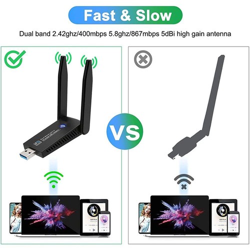 Dongle Networking Wi-fi Receiver Wifi Adapter 1300Mbps Wifi Adapter WIFI Dongle - Afbeelding 10 van 12