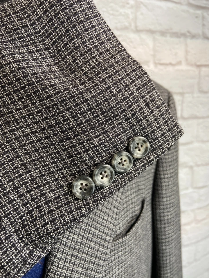 HICKEY FREEMAN мужской серый шерсти классический FIT Sport пальто Blazer куртка размер 44L - Изображение 3 из 4