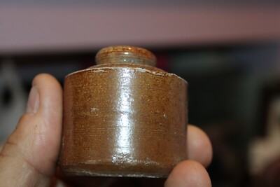 Antique, 2'', Round, Salt Glazed, Penny, Ink Well, Item # A - 4884