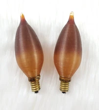 Pair of Vintage Duro-Lite Flames Bulbs 40W Incandescent Spun Glass Fiberglass