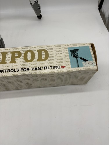 Vintage Focal Brand Tripod 3way Panhead Code no. 20-08-45 Max 55-59" Kmart Box - Picture 5 of 11