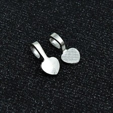 10 Jewelry Bails Heart Shaped Shiny Silver Pendant Hangers Glue On 19mm