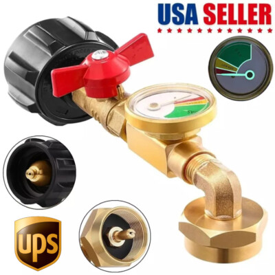 #ad Propane Refill Adapter w ON Off Valve and Gauge Fill 1Lb Bottle From 5 40Lb Tank $16.99