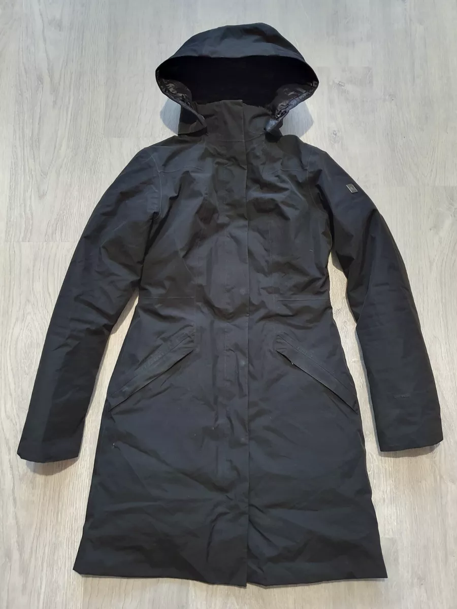 THE NORTH FACE SUZANNE TRICLIMATE BLACK DOWN insulated WOMEN S TRENCH COAT S