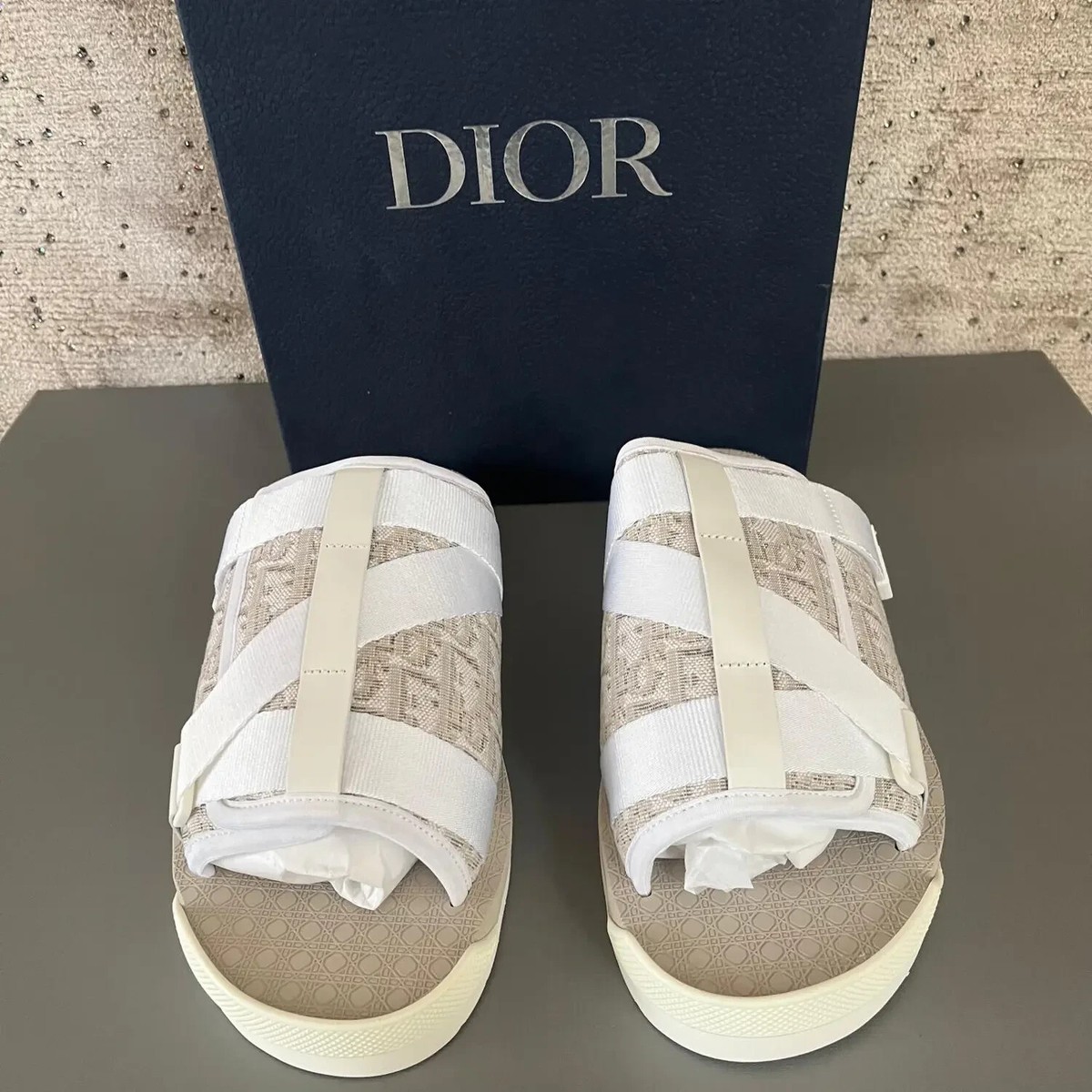 Dior Alpha Sand Oblique Sandals in White BNWB 45 | eBay display picture 3