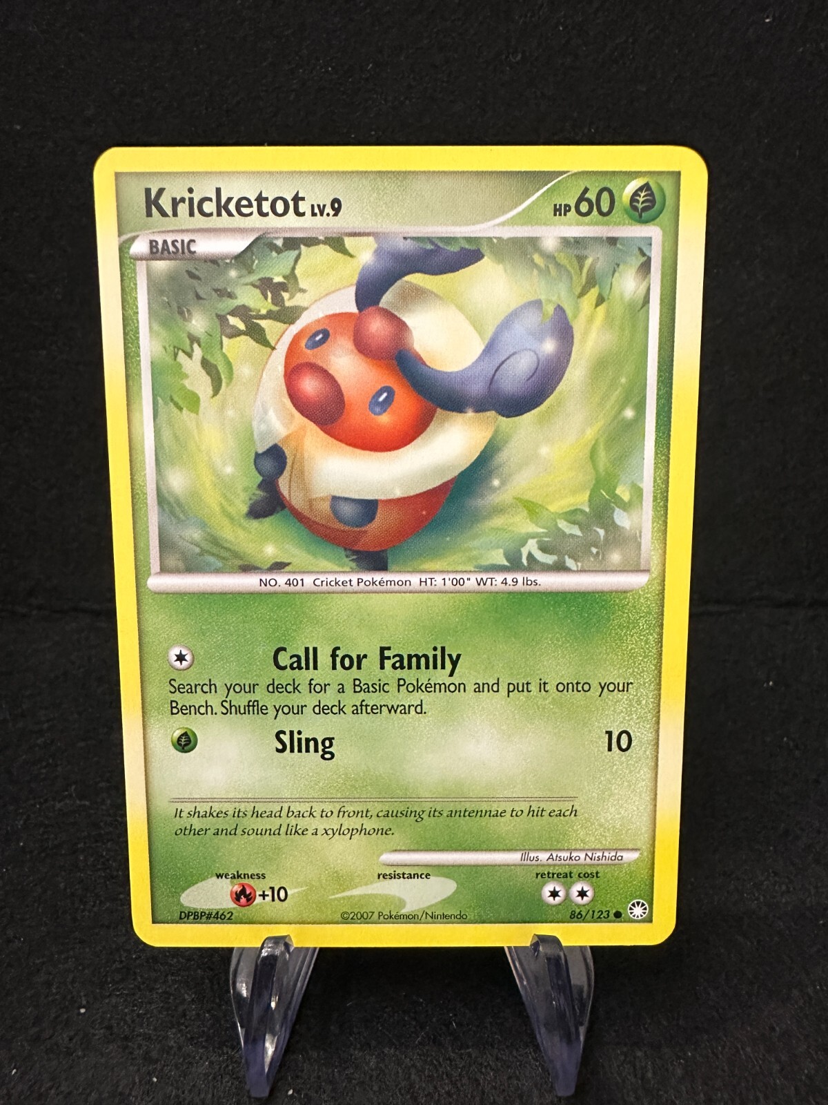 Kricketot 86/123, 2007 Diamond & Pearl Mysterious Treasures, Pokémon, LP