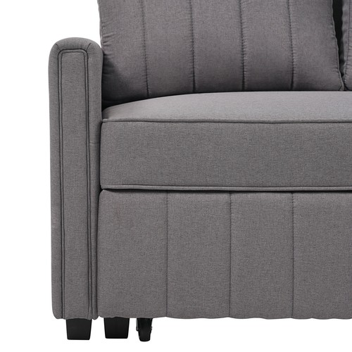 modernen Sofa mit Schlaffunktion Schlafsofa Klappsofa 127x75cm Leinenstoff Grau - Bild 13 von 16