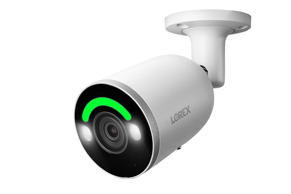 Lorex 4K IP Wired Bullet Security Camera with Smart Security Lighting and Smart