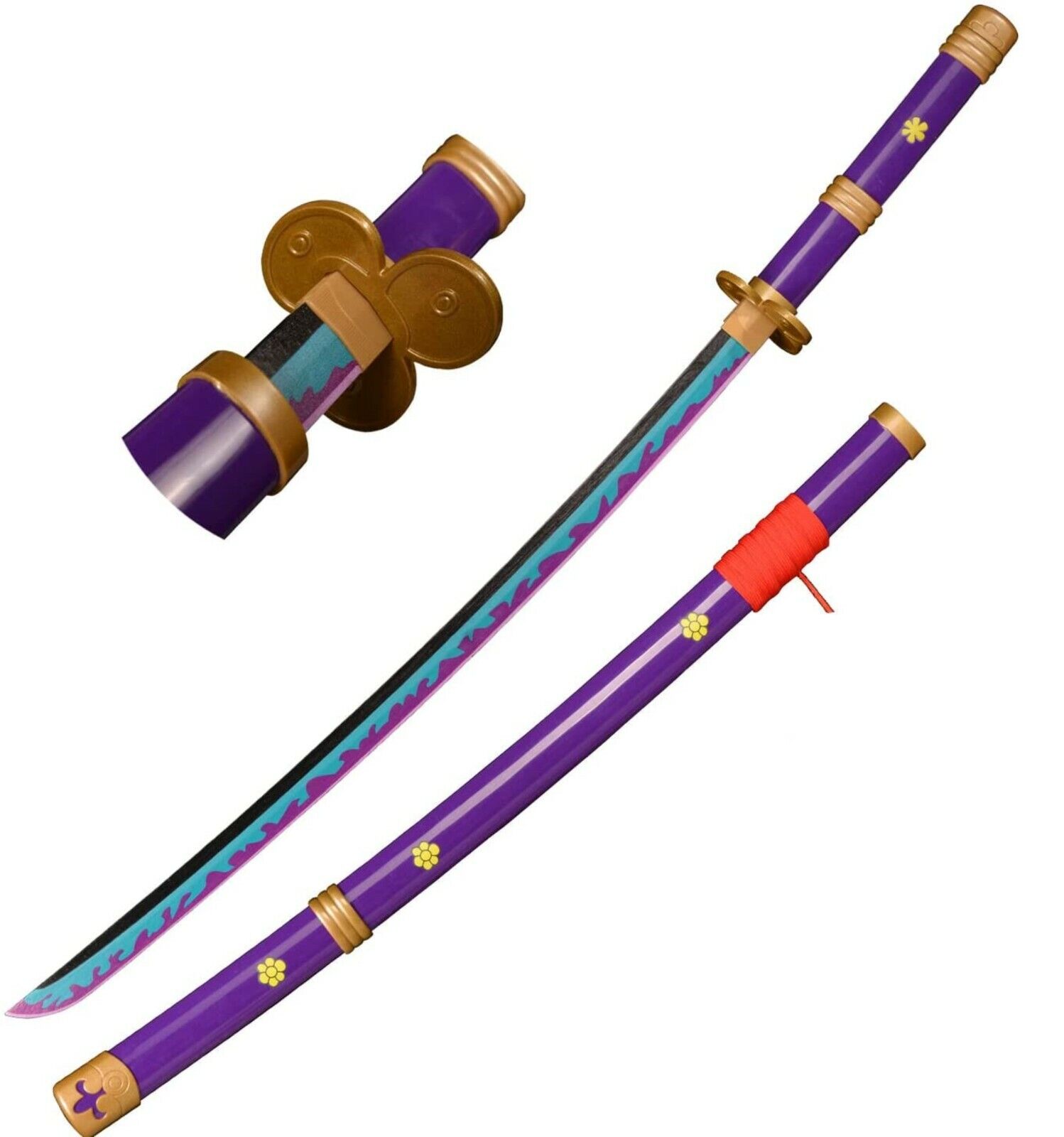 102cm Cosplay One piece zoro new sword enma sword weapon Katana Samurai  Purple Wooden wood Sword model Anime show Costume party