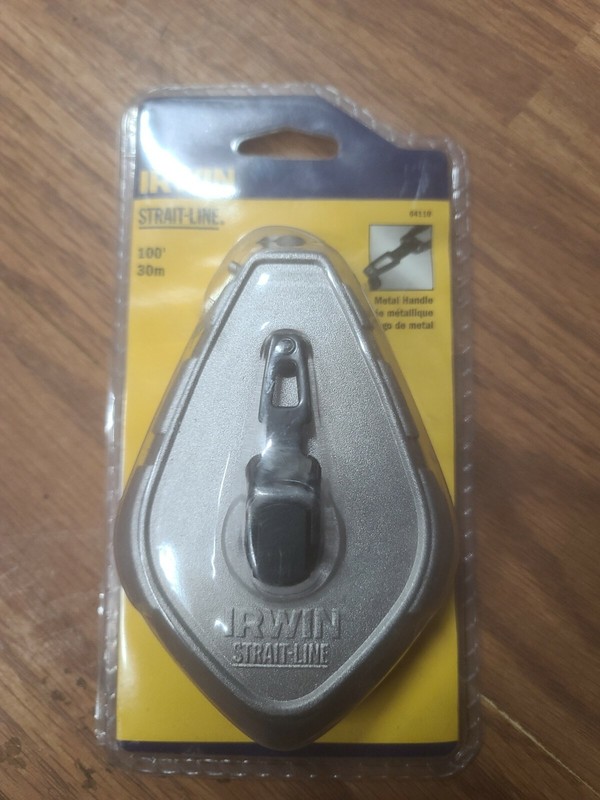 NEW - IRWIN 64110, 100-Feet Chalk Line Reel and Plumb Guide  